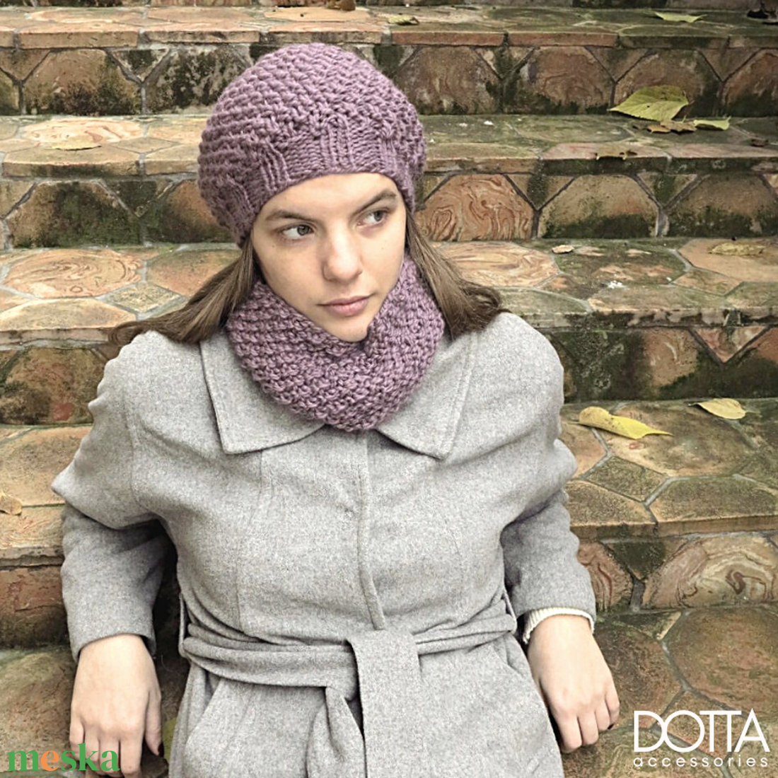 Kincső sapka sál  - svájci sapka sál körsál- kötött női téli extra meleg beret barett szett  - ruha & divat - sál, sapka, kendő - sapka & sál szett - Meska.hu
