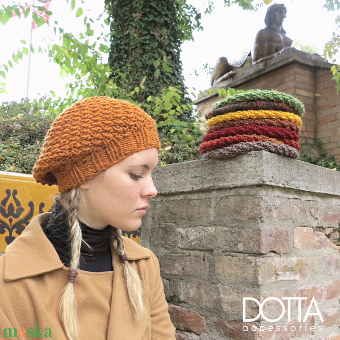 Zinnamon kézzel kötött sapka - vastag meleg téli gyapjús fonalból - női beanie slouchy sapi  - ruha & divat - sál, sapka, kendő - sapka - Meska.hu