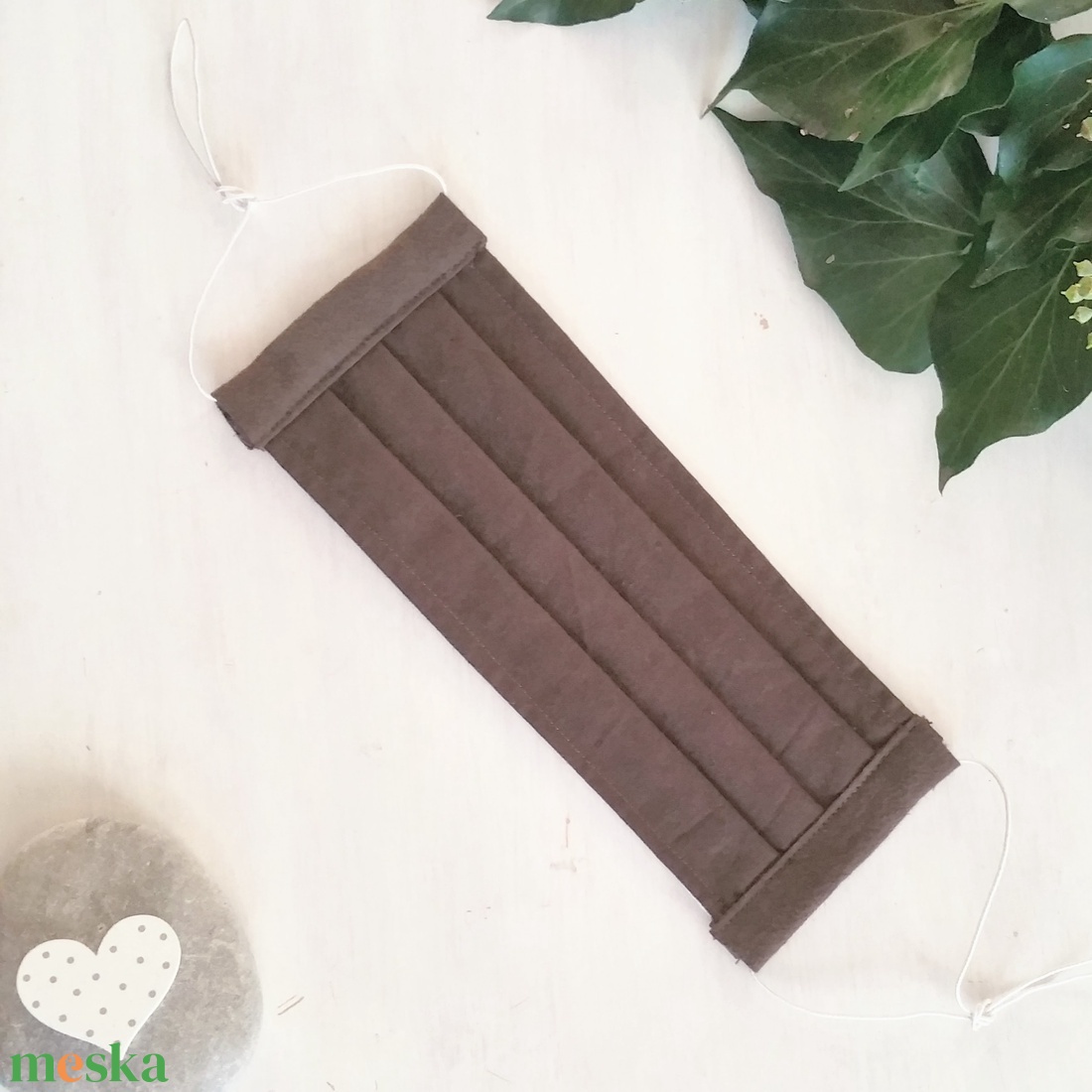 Barna maszk - 2 rétegű arcmaszk állítható gumival - 100% pamut szájmaszk - ruha & divat - maszk, arcmaszk - férfi & uniszex - Meska.hu