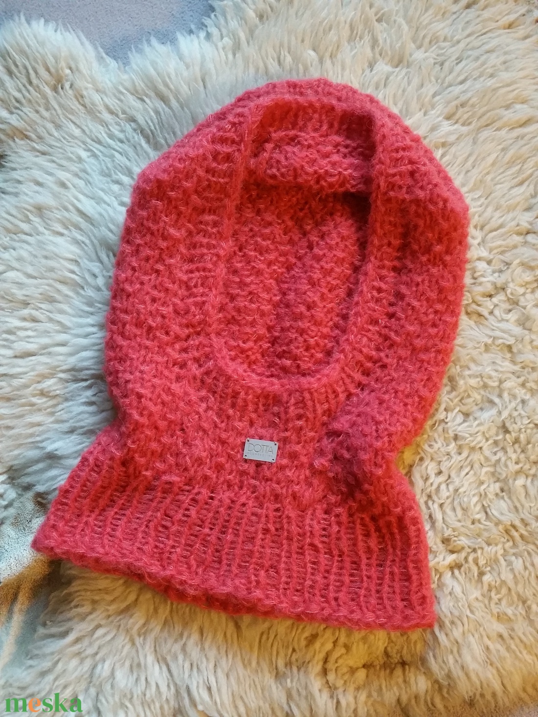 Mohair balaklava sapka - kézzel kötött meleg téli sálas sapka - csősál sísapka kapucni - ruha & divat - sál, sapka, kendő - sapka & sál szett - Meska.hu