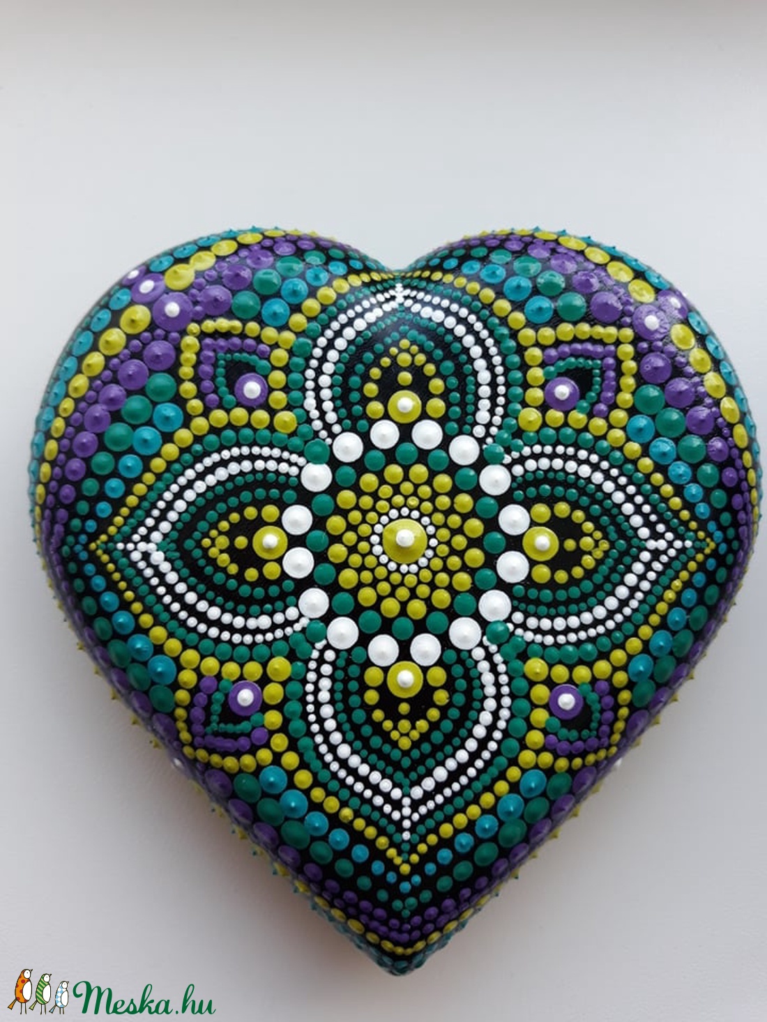 Tavaszi szív mandala festés -  - Meska.hu