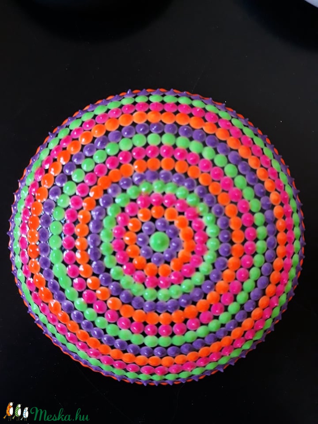 Fluoreszkáló mandala festés, gyönyörű színekkel - otthon & életmód - dekoráció - Meska.hu