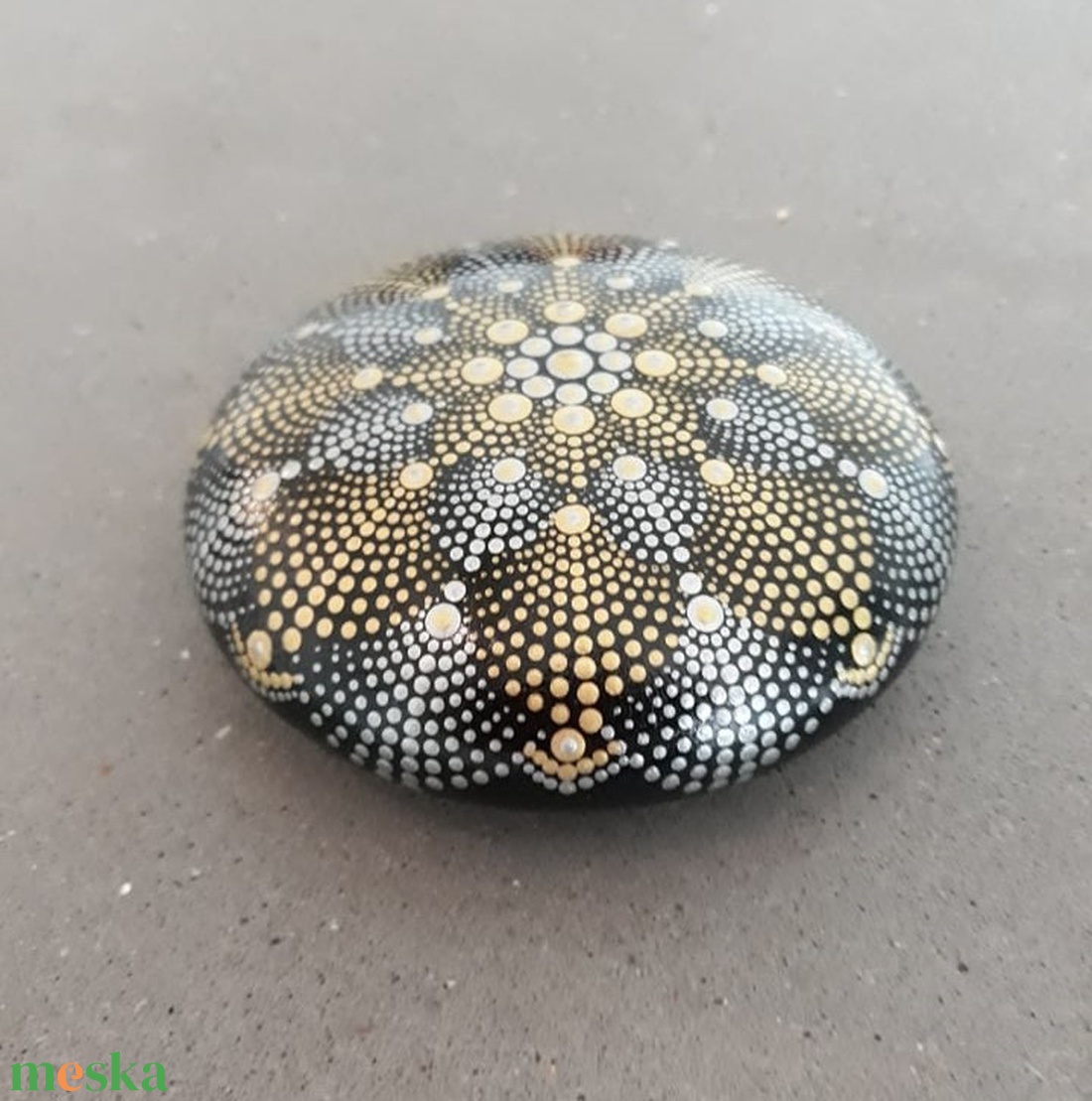 Karácsonyi ezüst-arany színű pontozott mandala - karácsony - karácsonyi lakásdekoráció - Meska.hu