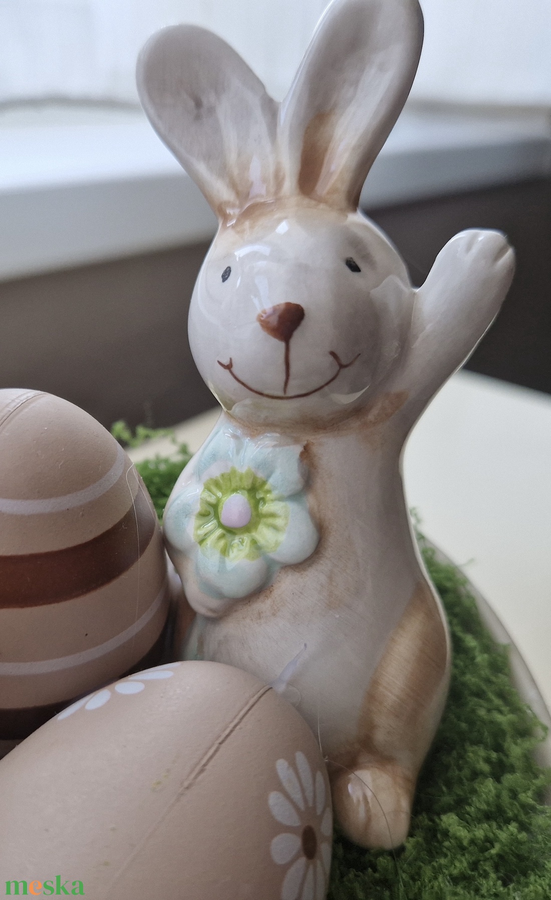 Húsvéti asztaldísz nyuszival � pasztell tavaszi dekoráció, kézzel készített húsvéti lakásdekor - otthon & életmód - dekoráció - asztal és polc dekoráció - asztaldísz - Meska.hu