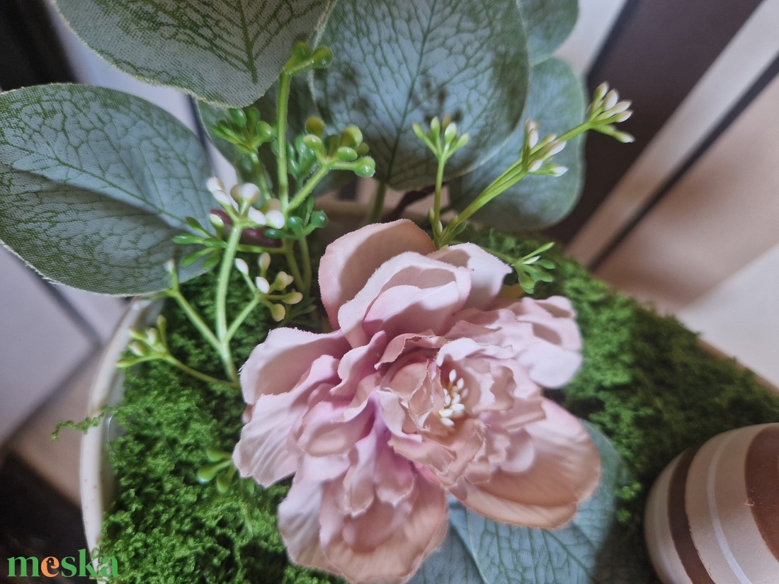 Húsvéti asztaldísz nyuszival � pasztell tavaszi dekoráció, kézzel készített húsvéti lakásdekor - otthon & életmód - dekoráció - asztal és polc dekoráció - asztaldísz - Meska.hu