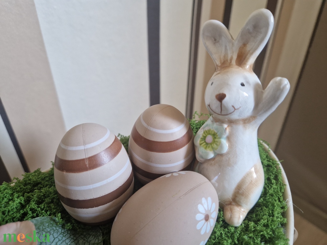 Húsvéti asztaldísz nyuszival � pasztell tavaszi dekoráció, kézzel készített húsvéti lakásdekor - otthon & életmód - dekoráció - asztal és polc dekoráció - asztaldísz - Meska.hu