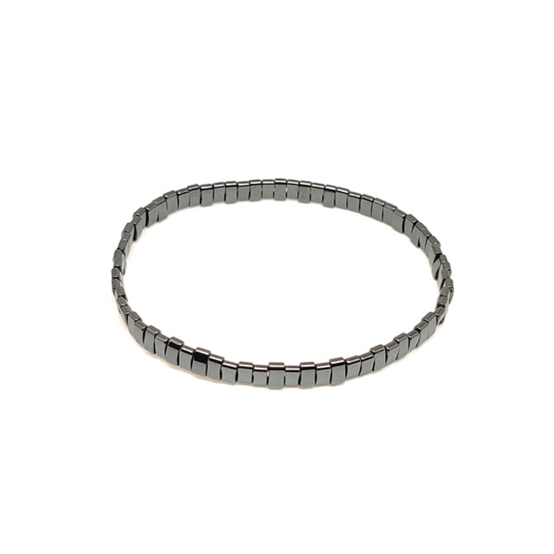 Hematit szürke téglalap karkötő 5x3mm Éjacél - ékszer - karkötő - ásványkarkötő - Meska.hu
