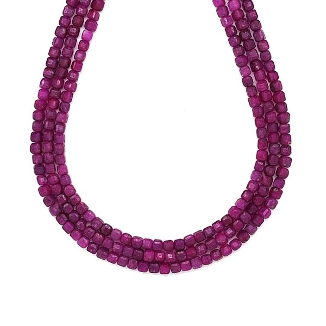 Rubin fazettált kocka 3-4mm ékszerkészítő alapanyag (füzér) - kellékek & szerszámok - ásvány alapanyag - ásványfüzér - Meska.hu