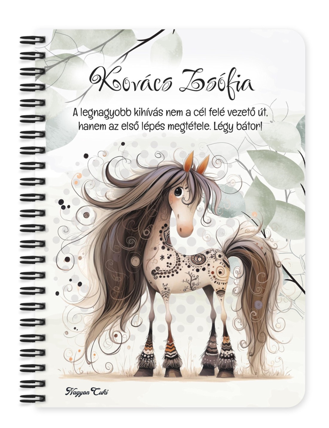 Személyre szabható - Szépséges furi lovas mintás A5-ös füzet - otthon & életmód - papír, írószer - jegyzetfüzet & napló - Meska.hu