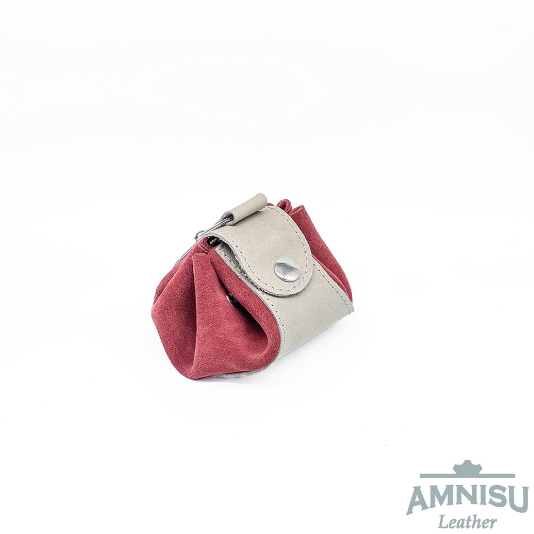 Szürke - téglapiros bőr mini 2in1 szütyő és kockatálca N8014-5014 - játék & sport - táblajáték és kártyajáték - társasjátékok - dobókocka - Meska.hu