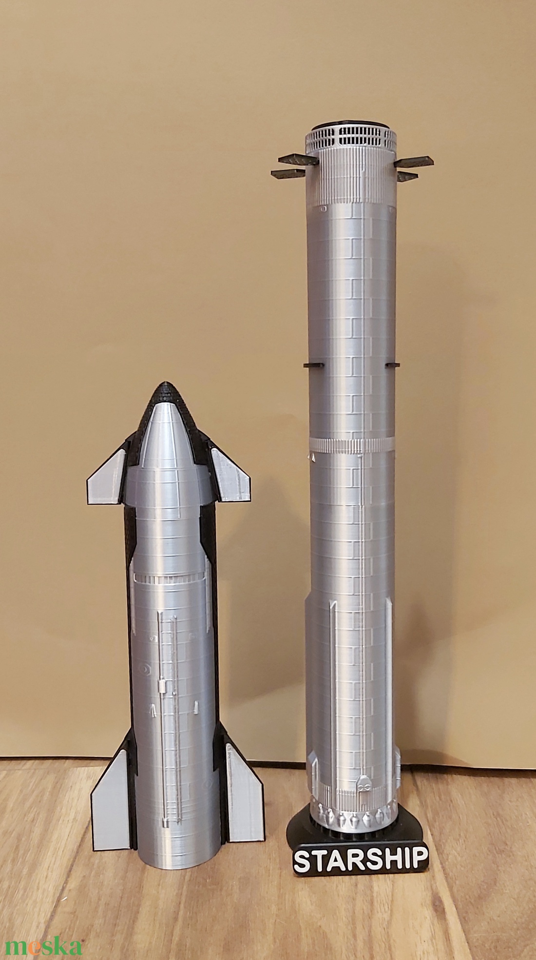 SpaceX Starship Heavy 3d model. Fejlesztett design, csillogó acél hatású megjelenés - művészet - makett, modell - Meska.hu