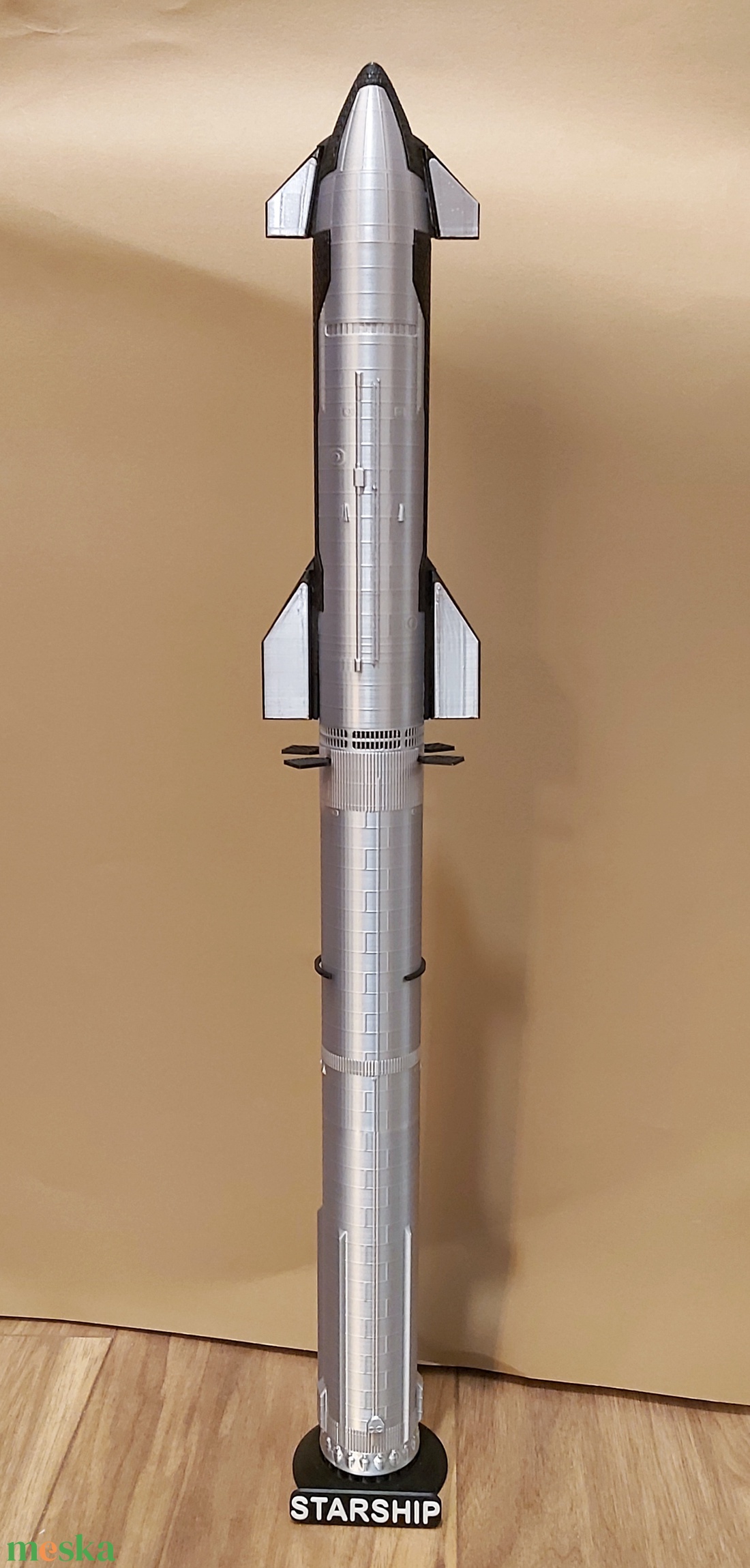 SpaceX Starship Heavy 3d model. Fejlesztett design, csillogó acél hatású megjelenés - művészet - makett, modell - Meska.hu