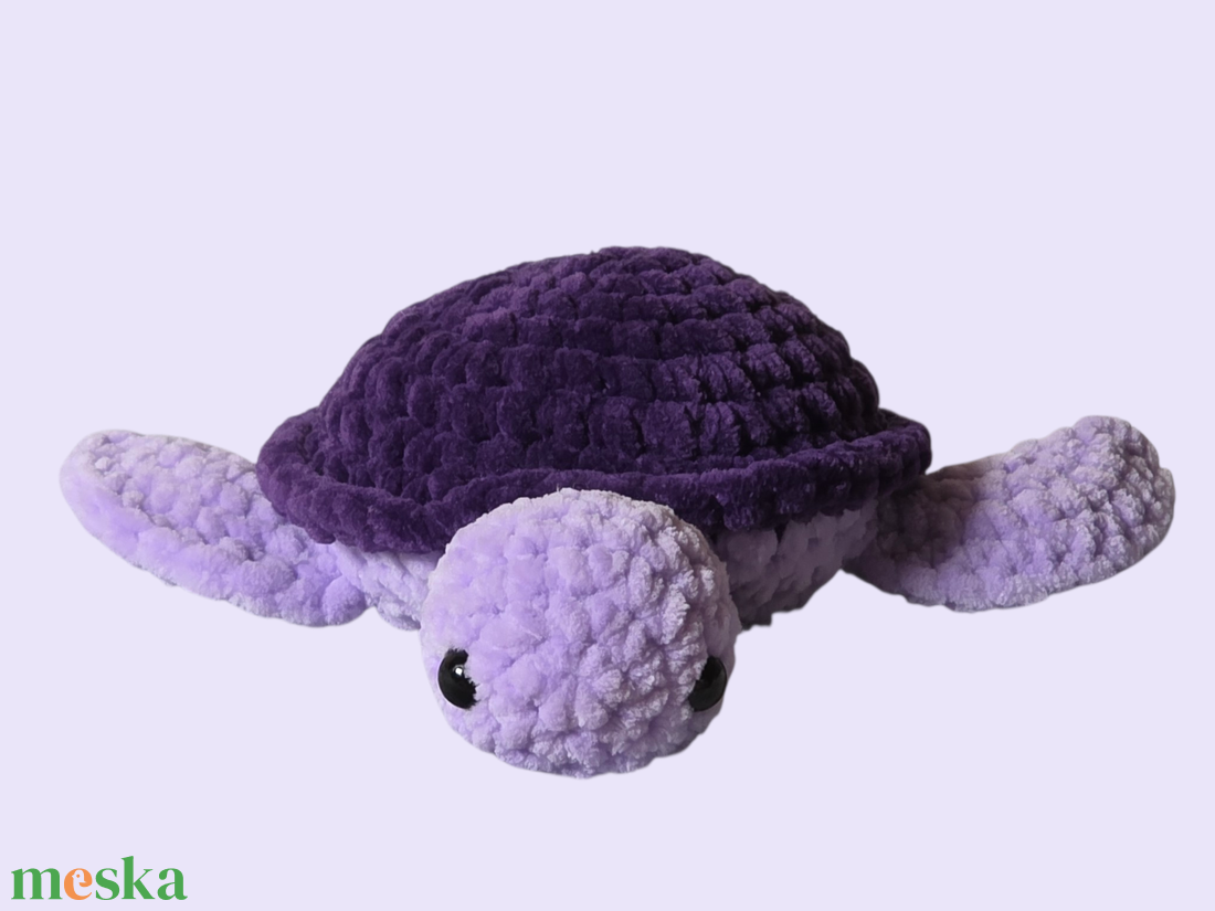 Horgolt lila teknős - játék & sport - plüssállat & játékfigura - teknős - Meska.hu
