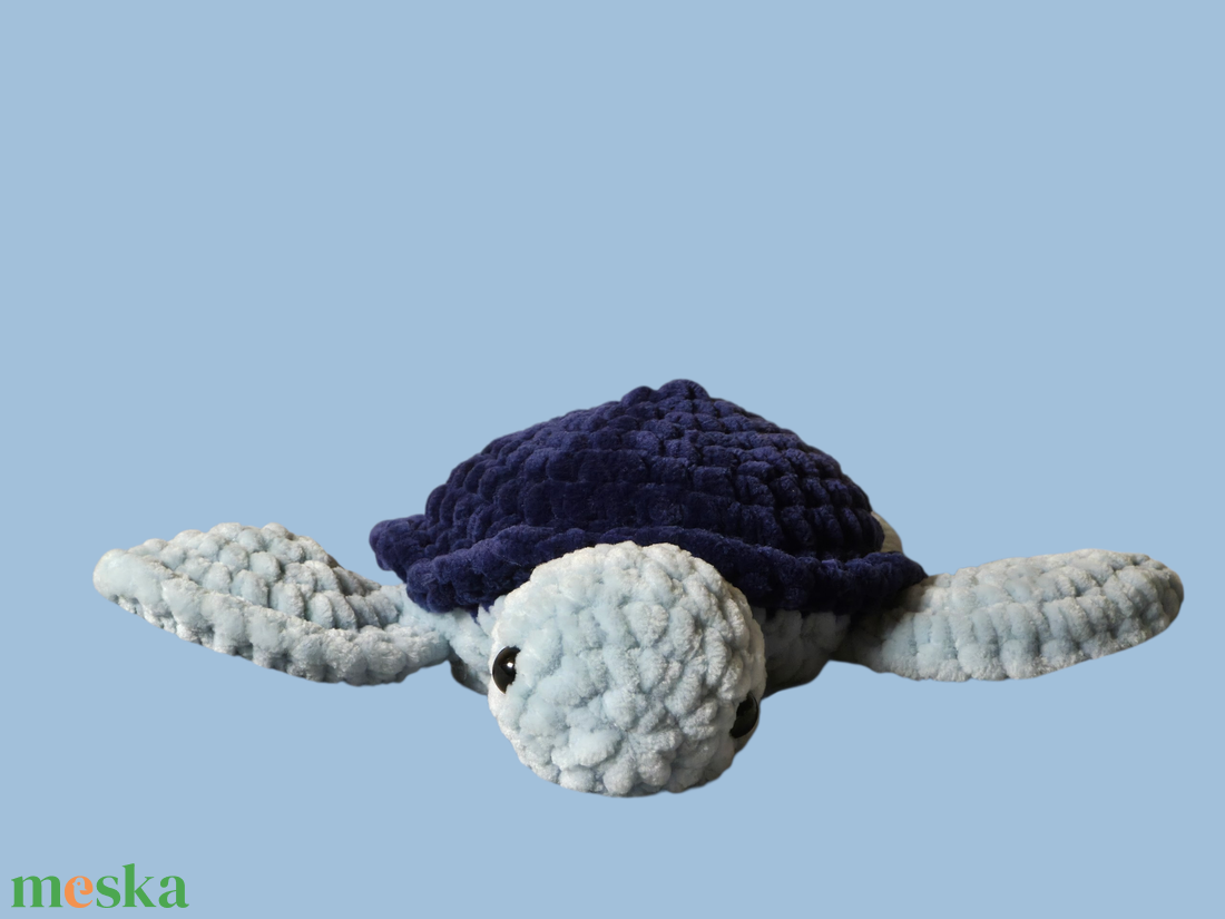 Horgolt kék teknős - játék & sport - plüssállat & játékfigura - teknős - Meska.hu