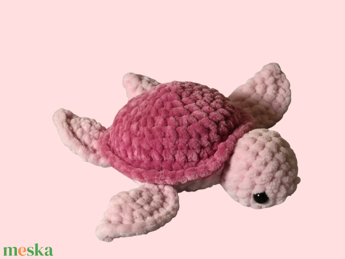 Horgolt rózsaszín teknős - játék & sport - plüssállat & játékfigura - teknős - Meska.hu