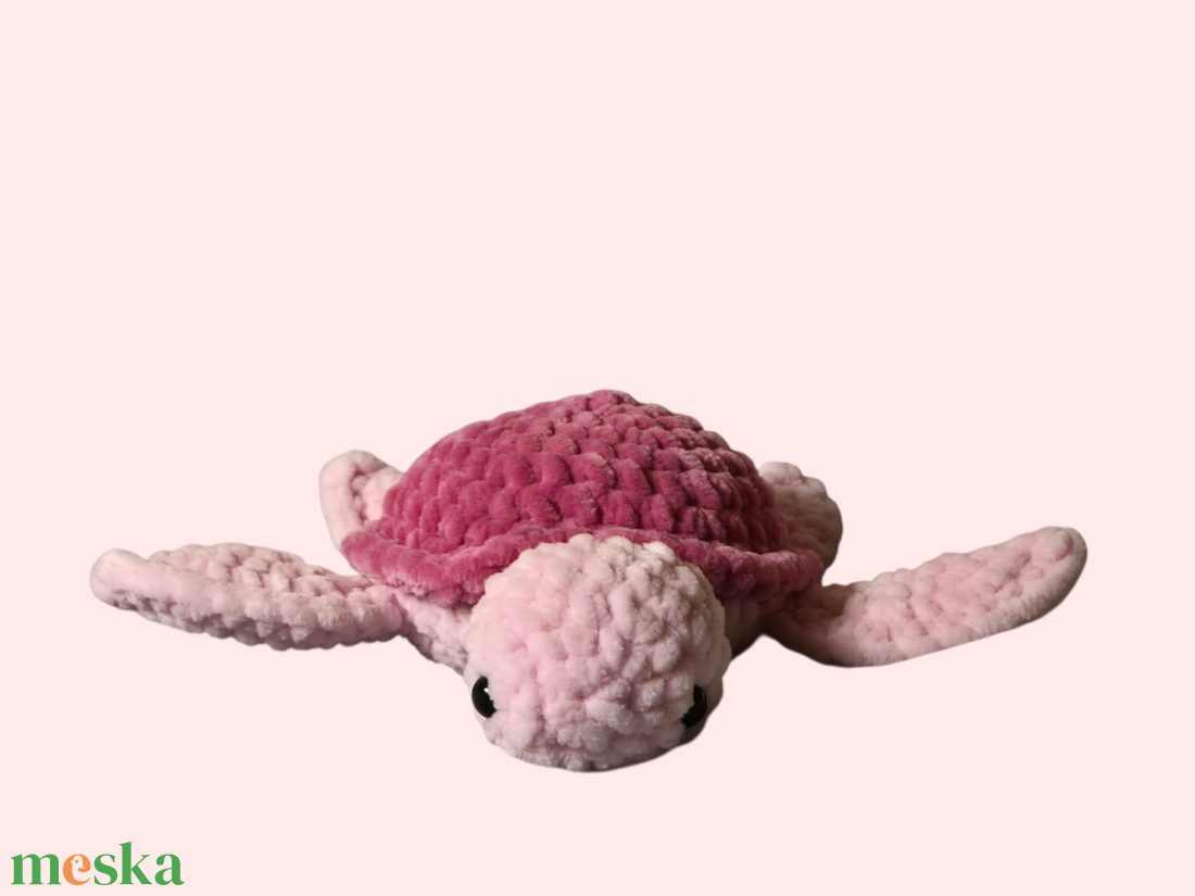 Horgolt rózsaszín teknős - játék & sport - plüssállat & játékfigura - teknős - Meska.hu