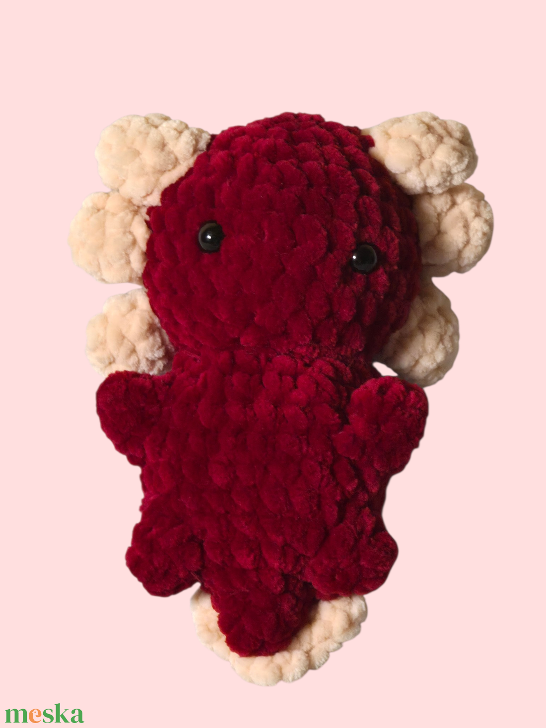 Horgolt vörös axolotl- Meska.hu