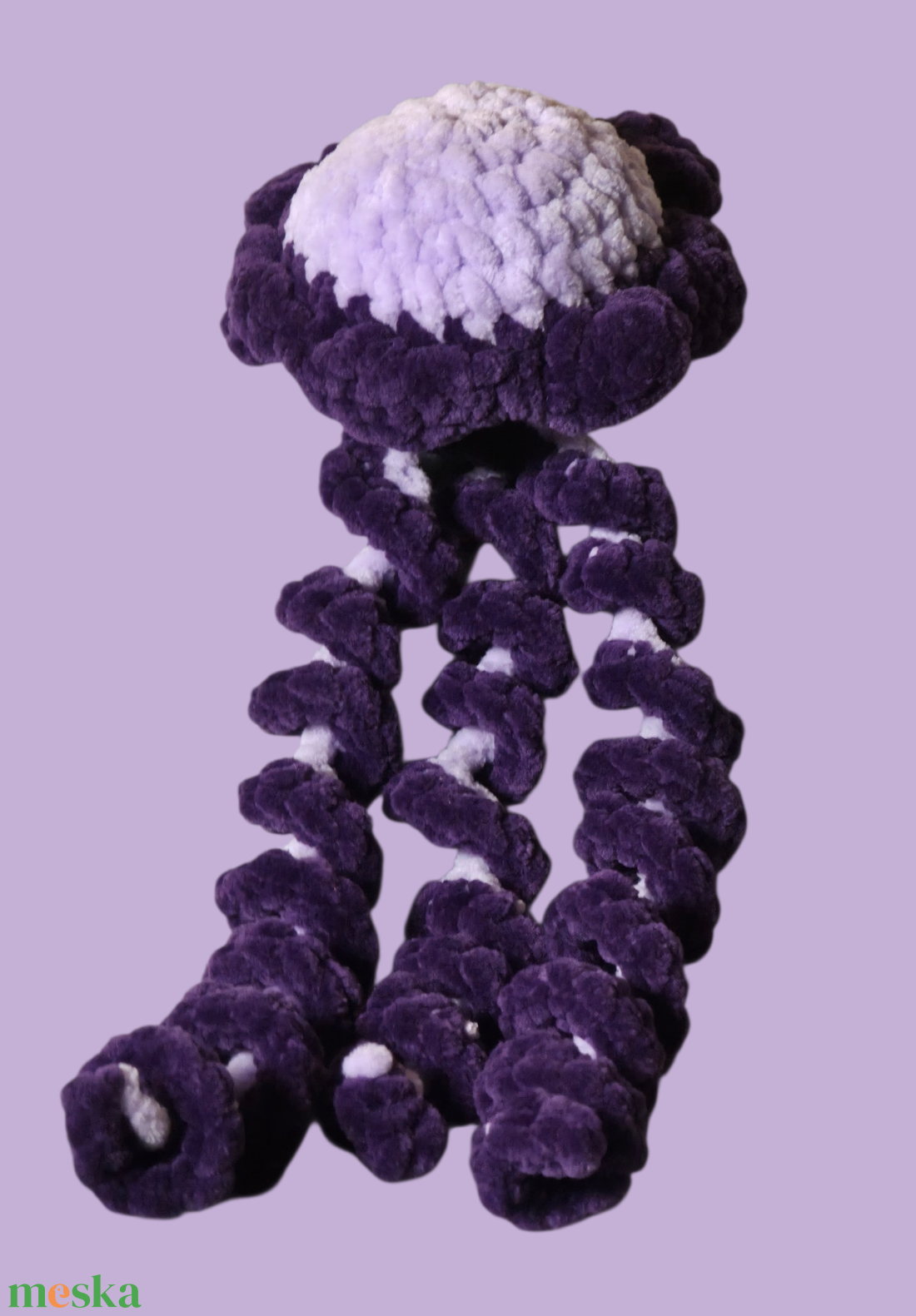 Horgolt lila medúza - játék & sport - plüssállat & játékfigura - polip, medúza - Meska.hu