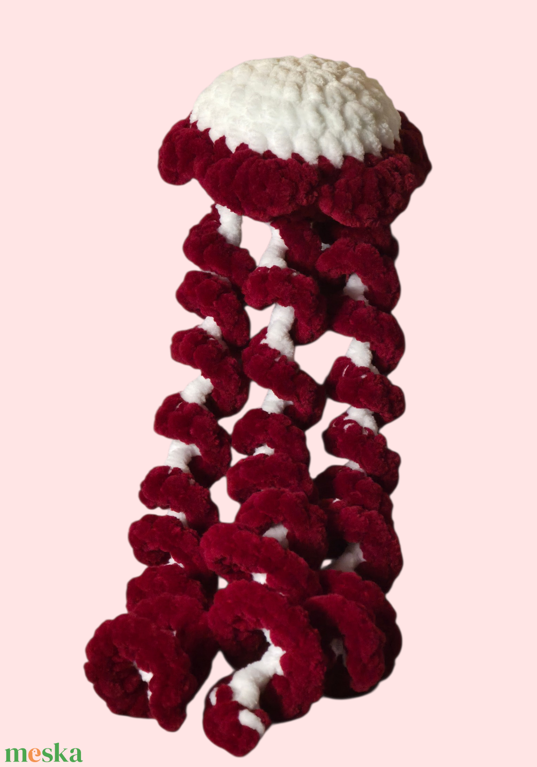 Horgolt vörös medúza - játék & sport - plüssállat & játékfigura - polip, medúza - Meska.hu