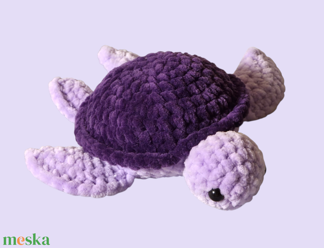 Horgolt lila teknős - játék & sport - plüssállat & játékfigura - teknős - Meska.hu