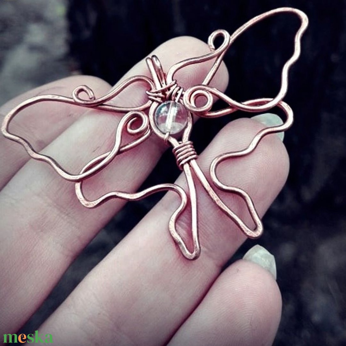 Luna moth nyaklánc - ékszer - nyaklánc - medálos nyaklánc - Meska.hu