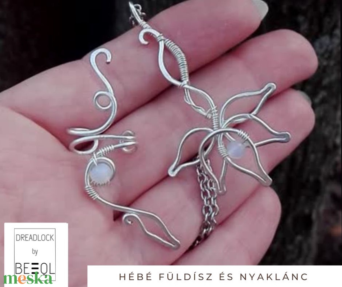 BeEql Hébé füldísz és nyaklánc - esküvő - ékszer - ékszerszett - Meska.hu