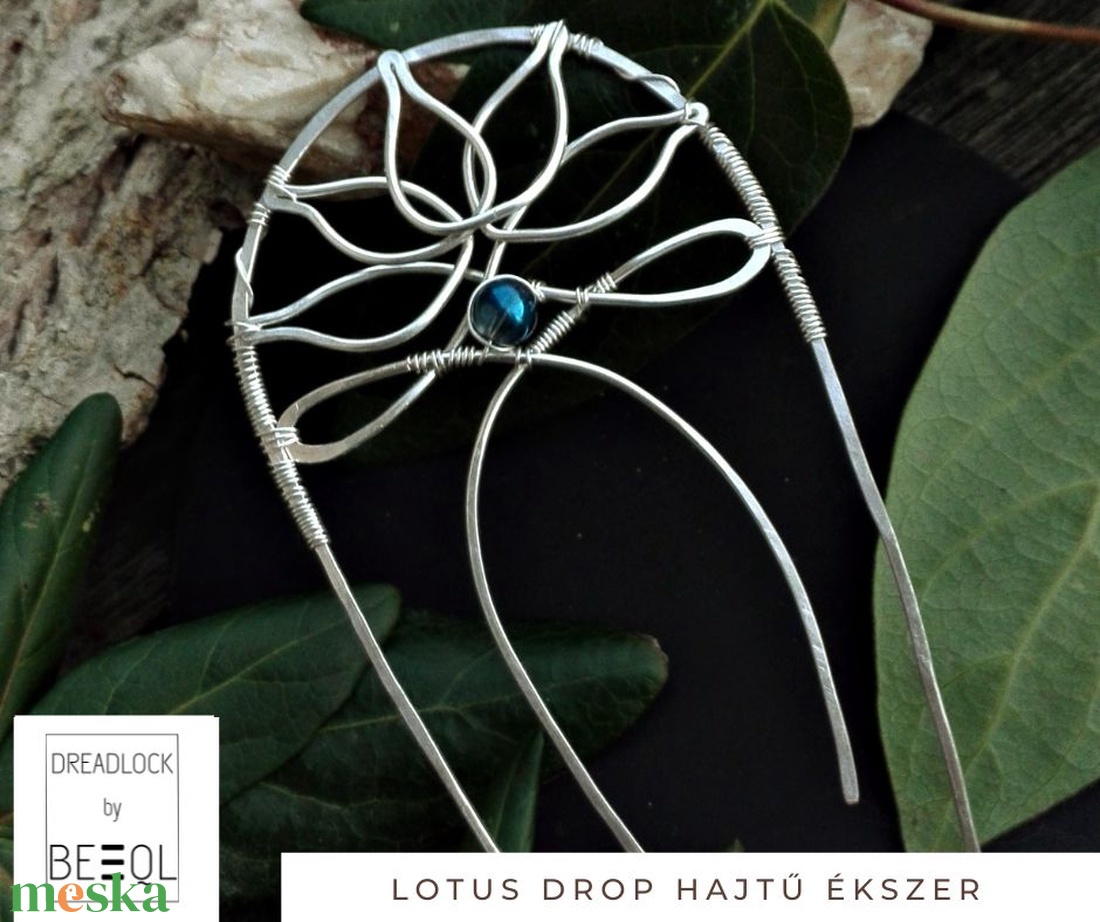 BeEql Lotus Drop hajtű ékszer - ruha & divat - hajdísz & hajcsat - hajcsat & hajtű - Meska.hu
