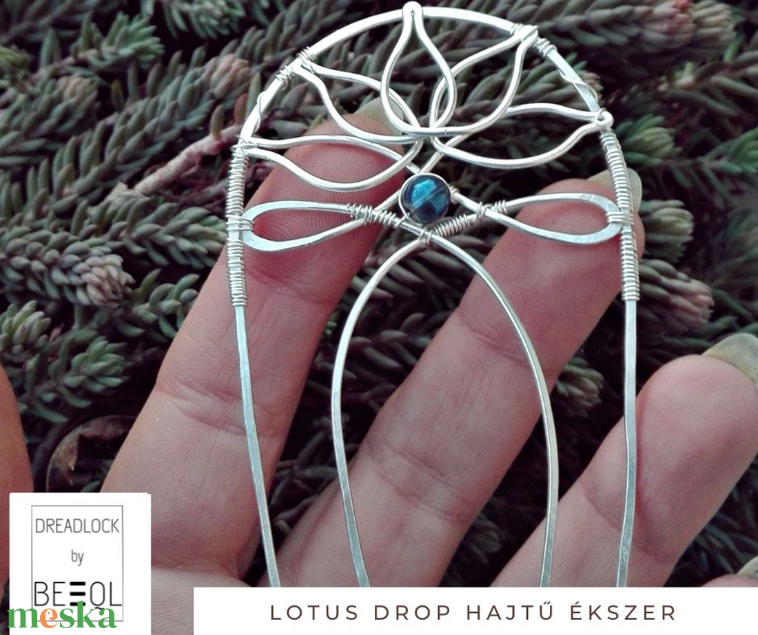 BeEql Lotus Drop hajtű ékszer - ruha & divat - hajdísz & hajcsat - hajcsat & hajtű - Meska.hu
