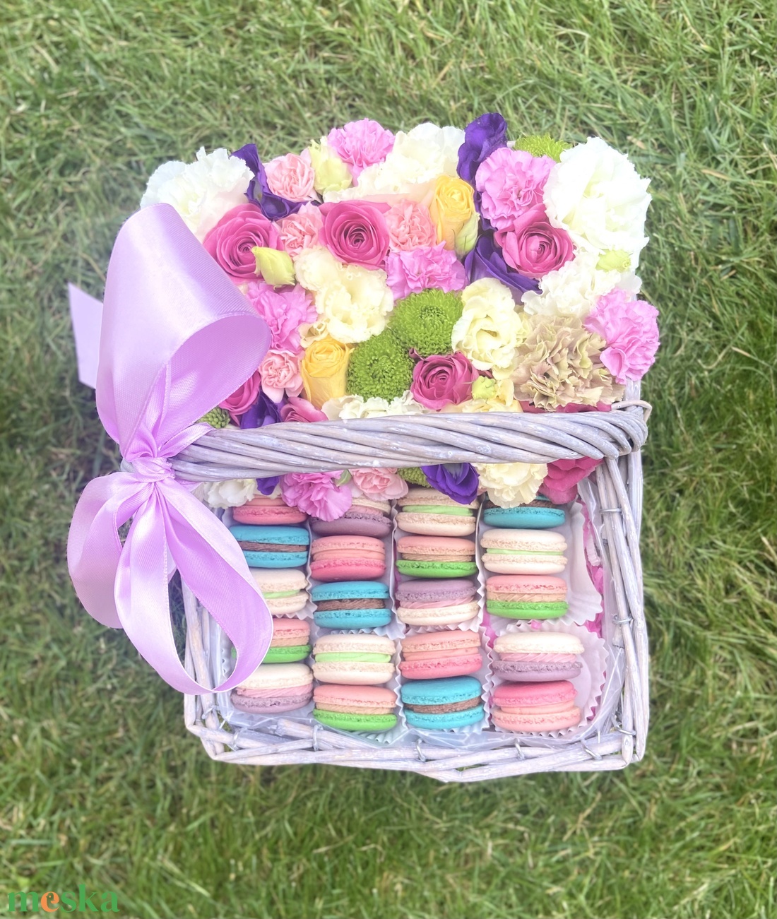 MACARON kosárka box  - élelmiszer - édesség - Meska.hu