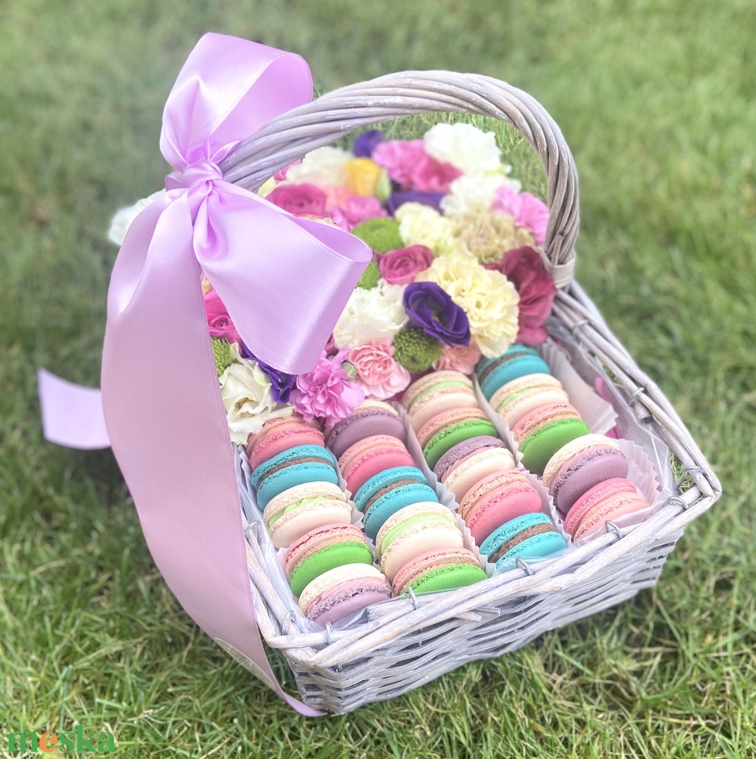 MACARON kosárka box  - élelmiszer - édesség - Meska.hu