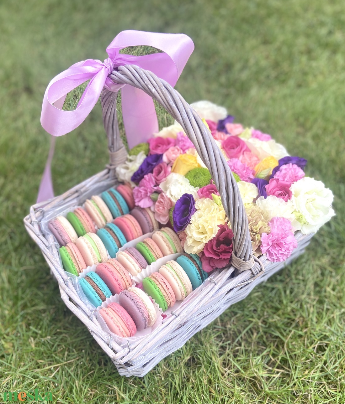 MACARON kosárka box  - élelmiszer - édesség - Meska.hu