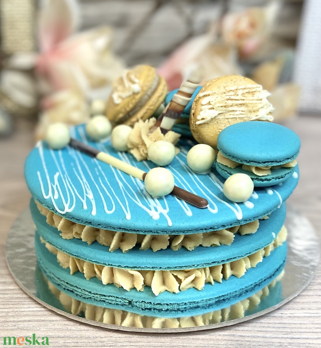 Kétemeletes óriás MACARON torta  - élelmiszer - édesség - Meska.hu