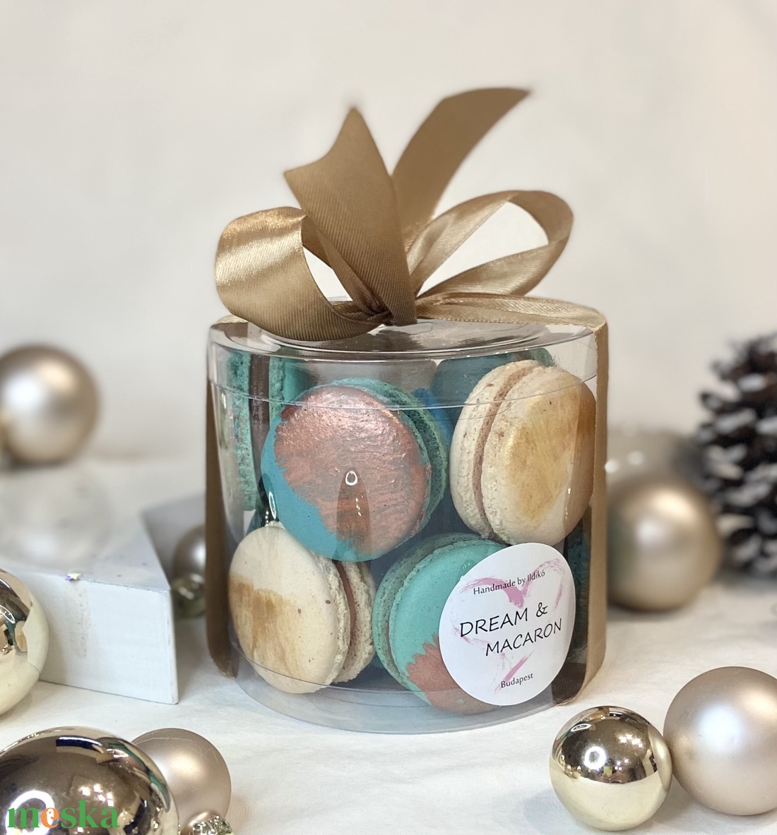 Karácsonyi Macaron box - élelmiszer - édesség - Meska.hu