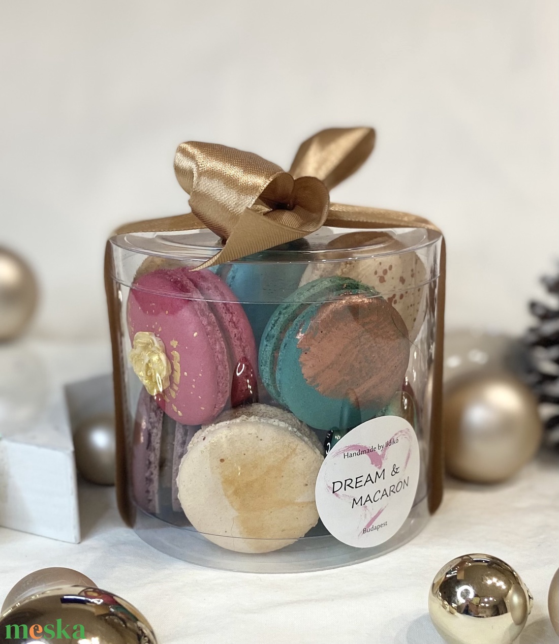 Karácsonyi Macaron box - élelmiszer - édesség - Meska.hu