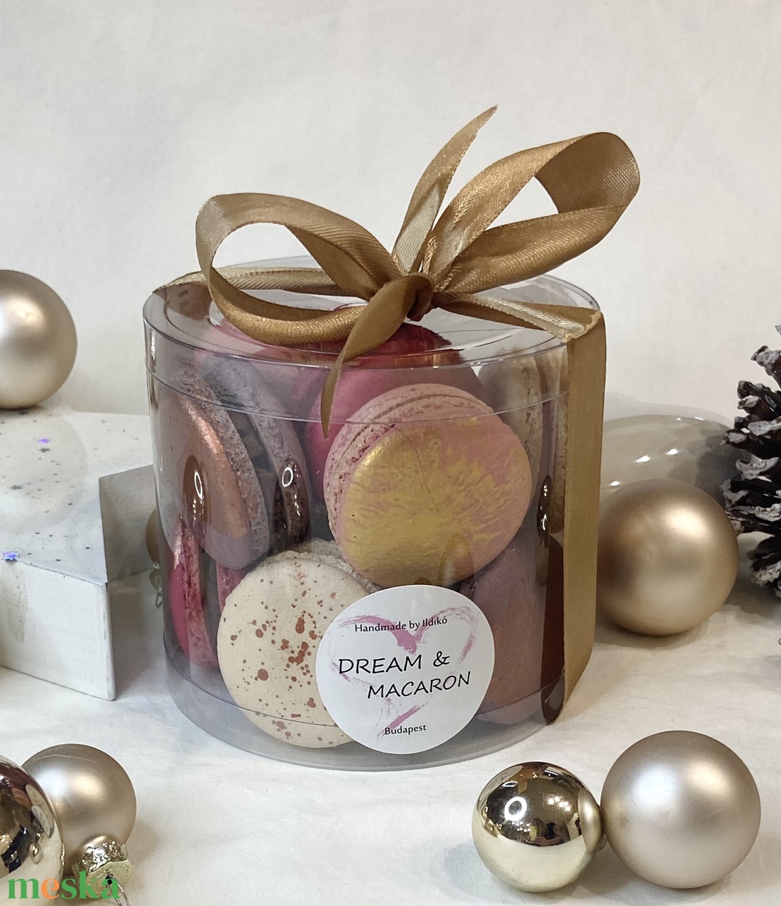 Karácsonyi Macaron box - élelmiszer - édesség - Meska.hu