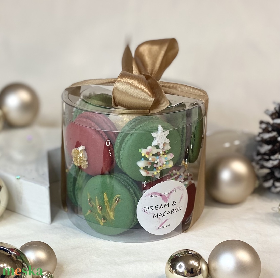 Karácsonyi Macaron box - élelmiszer - édesség - Meska.hu