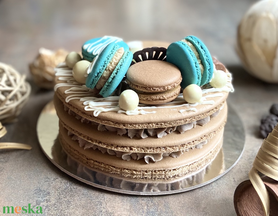 Kétemeletes óriás MACARON torta  - élelmiszer - édesség - Meska.hu