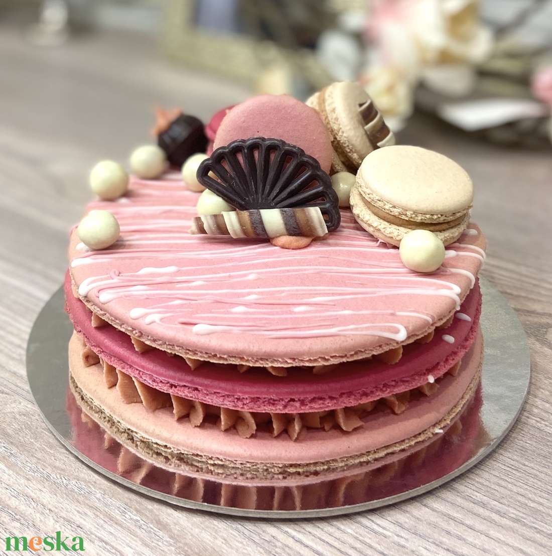 Kétemeletes óriás MACARON torta  - élelmiszer - édesség - Meska.hu