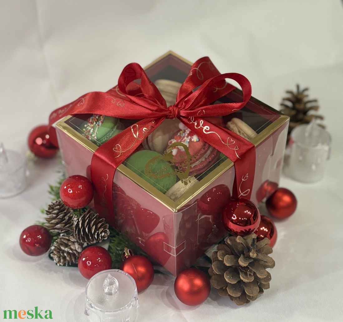 Karácsonyi Macaron box - élelmiszer - édesség - macaron - Meska.hu