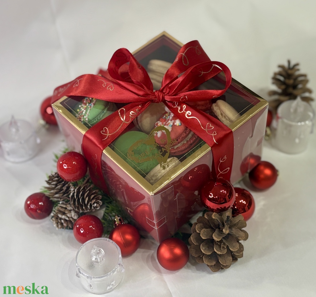 Karácsonyi Macaron box - élelmiszer - édesség - macaron - Meska.hu