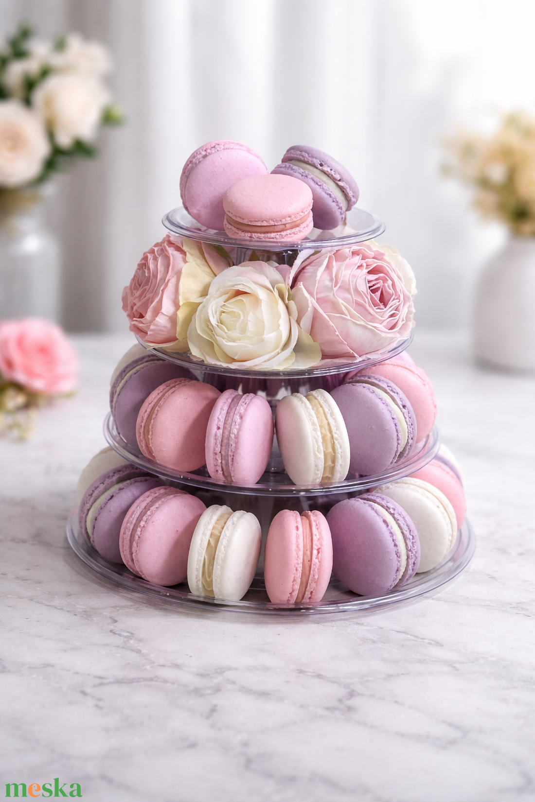 Elegáns Macaron Torony � 4 Szintnyi Élmény - élelmiszer - édesség - macaron - Meska.hu
