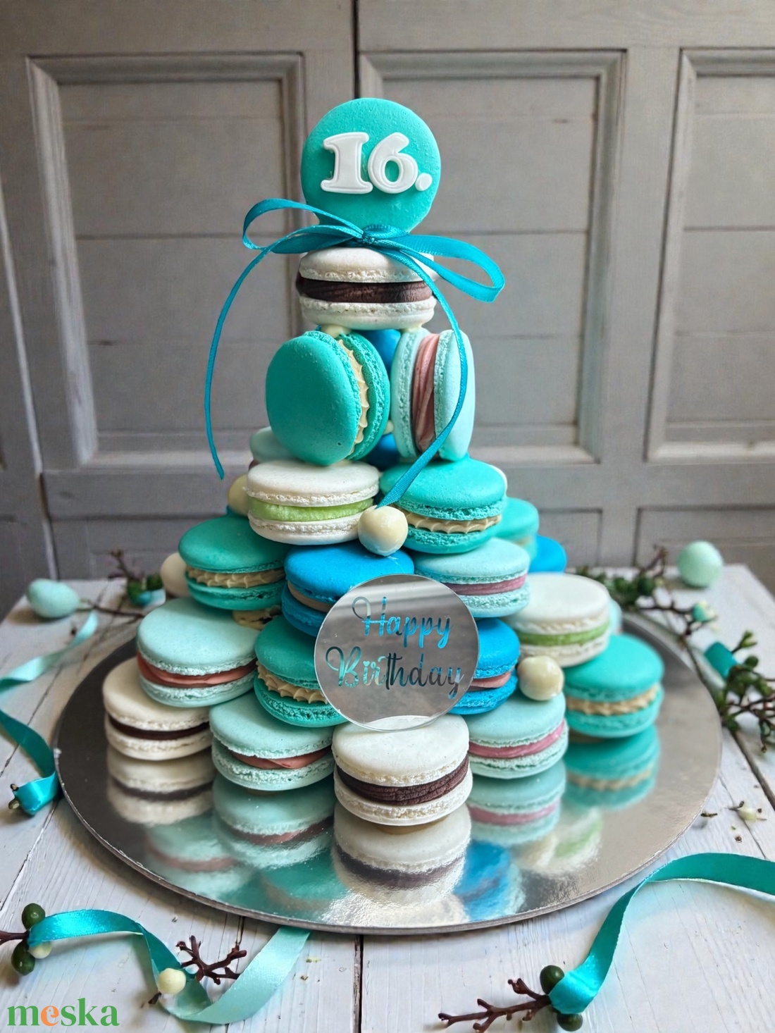 Macaron gúla - 45 darab édes csoda - élelmiszer - édesség - macaron - Meska.hu