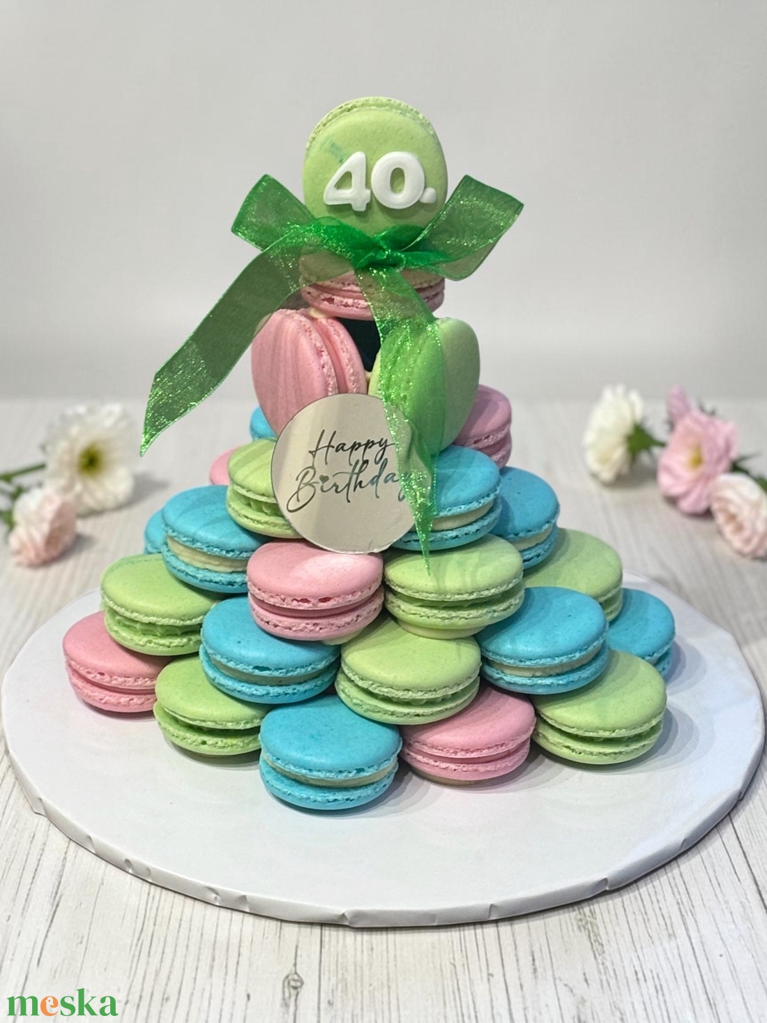 Macaron gúla - 40 darab édes csoda - élelmiszer - édesség - macaron - Meska.hu