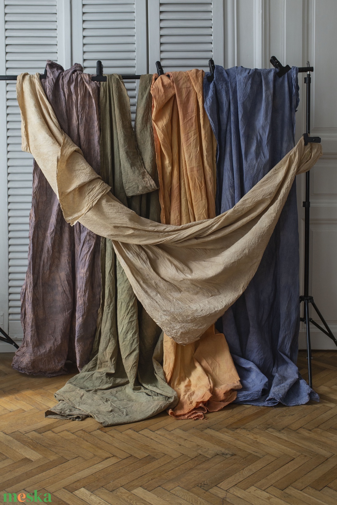 Kék�bézs pasztell muszlin fotóháttér � 160�250 cm - baba - mama - babafotózás - babafotózási kellékek - Meska.hu