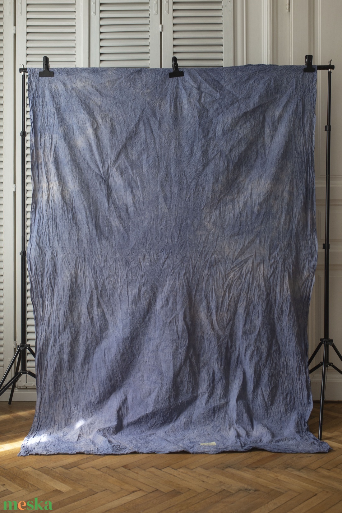 Kék�bézs pasztell muszlin fotóháttér � 160�250 cm - baba - mama - babafotózás - babafotózási kellékek - Meska.hu