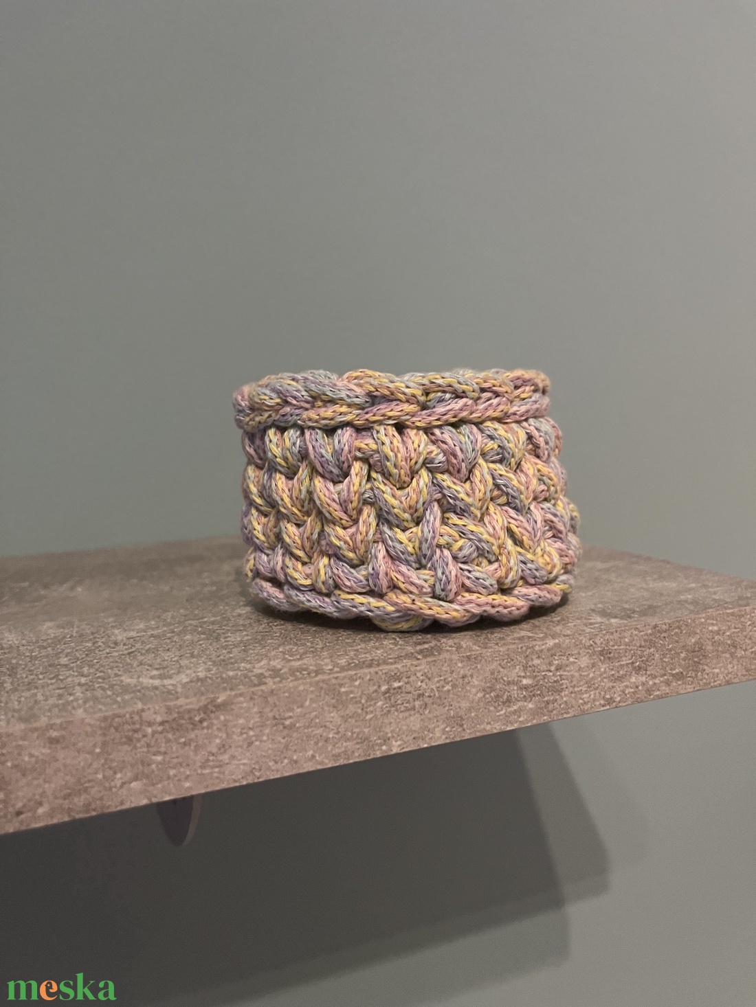 Horgolt vattakorong tartó - otthon & életmód - fürdőszoba - fürdőszobai tároló - Meska.hu