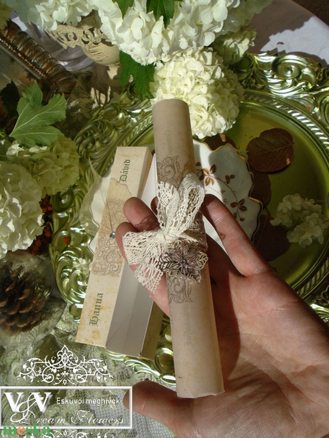 Díszdobozos Gyűrűk Ura stílusú esküvői meghívó tekercs - esküvő - meghívó & kártya - meghívó - Meska.hu