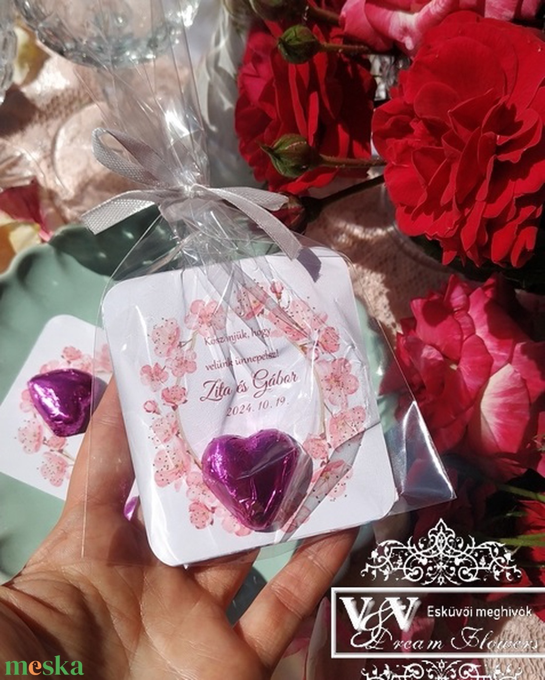 Csoki szív köszönetajándék esküvőkre, bármilyen alkalomra - esküvő - emlék & ajándék - köszönőajándék - Meska.hu
