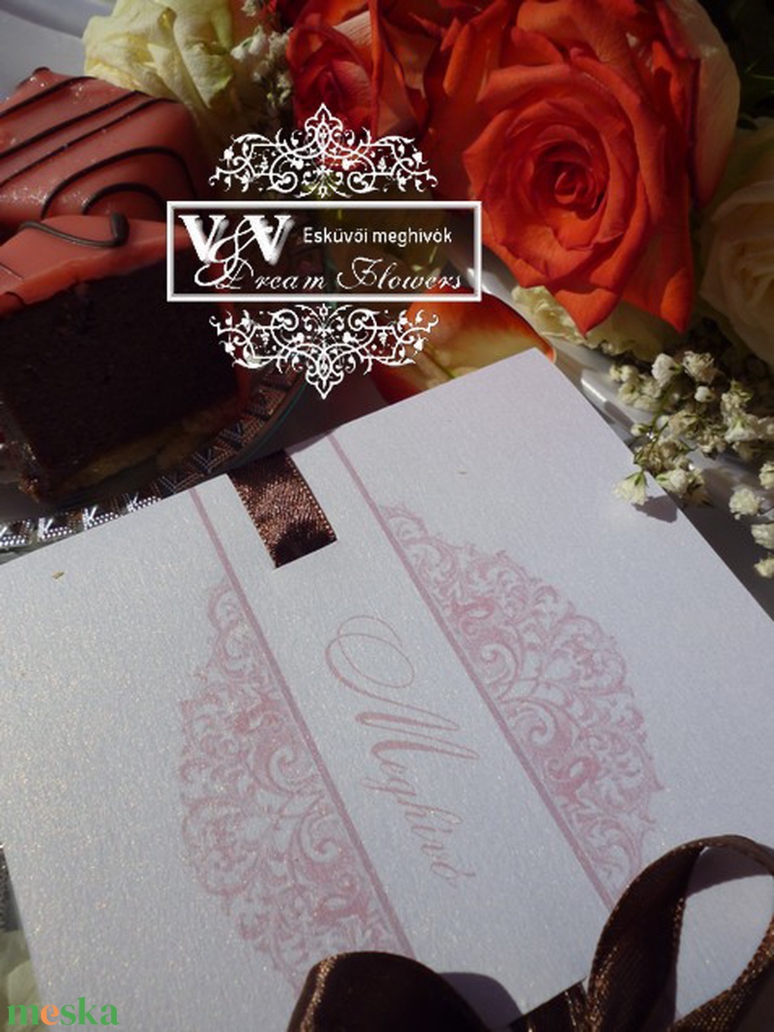 Esküvői meghívó kivehető kártyákkal barokk mintával - esküvő - meghívó & kártya - meghívó - Meska.hu