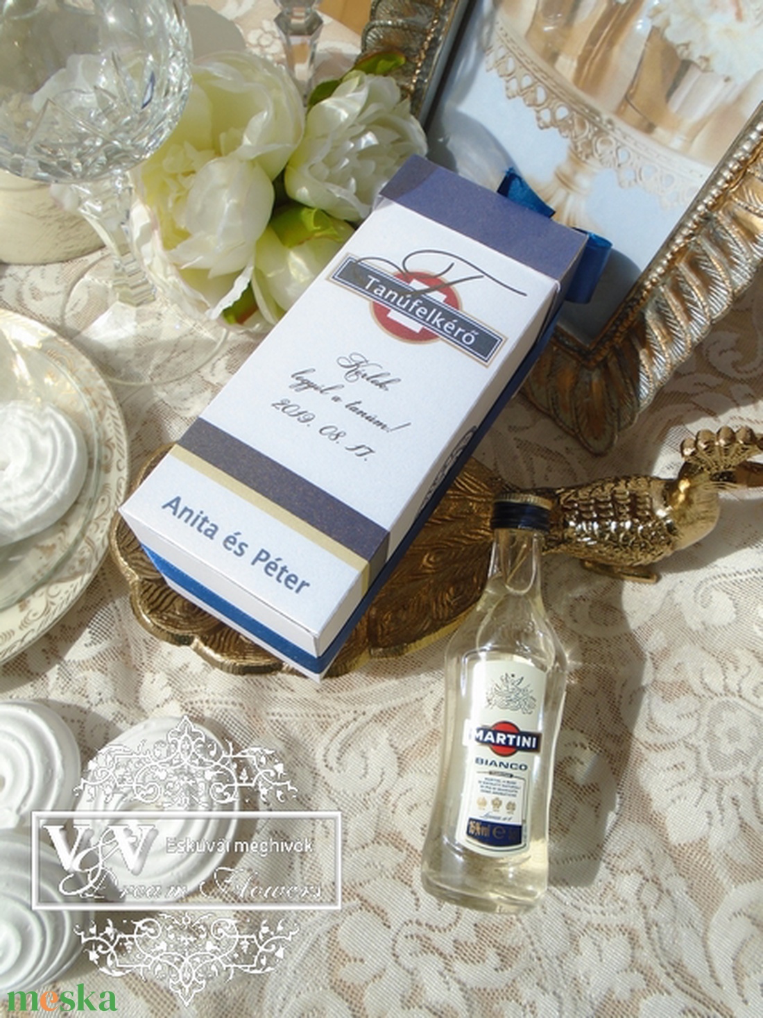 Esküvői tanúfelkérő ajándék mini itallal Martini - esküvő - meghívó & kártya - tanú felkérő - Meska.hu